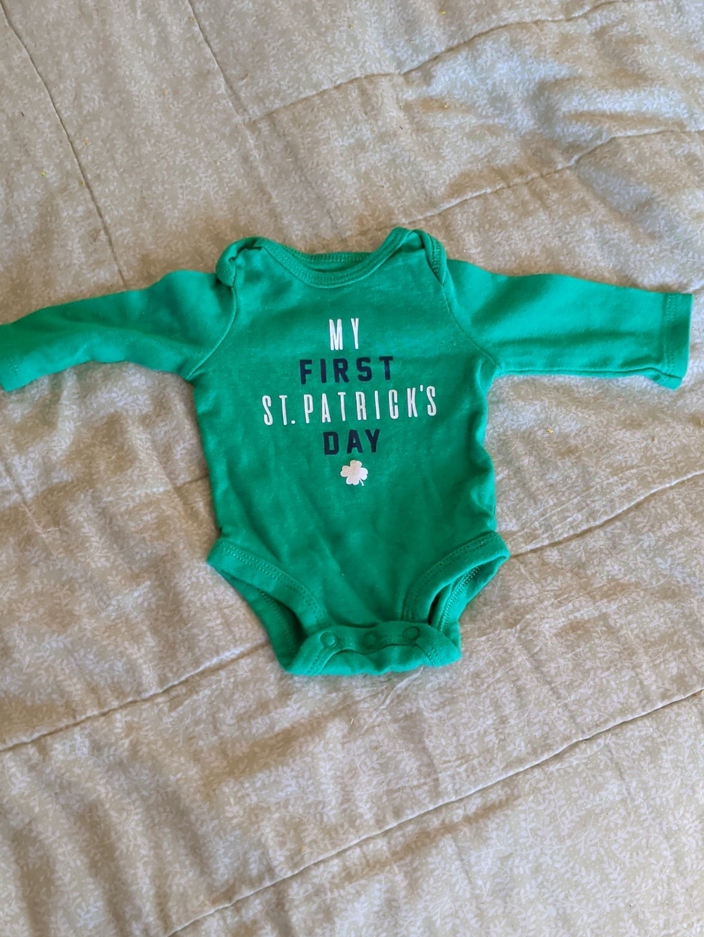 Carter's Green "My First St. Patrick's Day" Long-Sleeve One-Piece